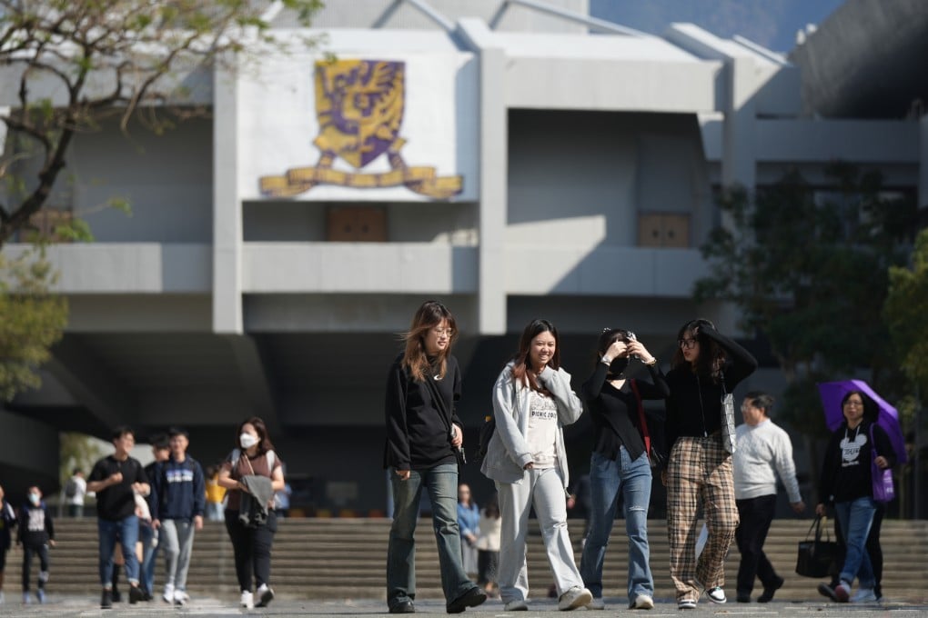 Students on the Chinese University campus on January 10, 2024. Photo: Eugene Lee