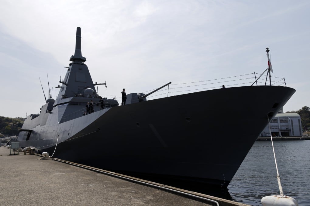 Japanese stealth frigate FFM Mogami docks at Yokosuka Base near Tokyo last month. Photo: EPA-EFE