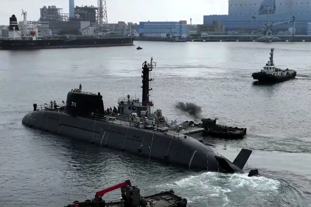 Taiwan’s first IDS submarine, the Hai Kun, had been slated to begin Sea Acceptance Tests in April. But there was no sign of progress as of the end of the month, despite earlier pledges from the military that testing would proceed on schedule. Photo: CSBC