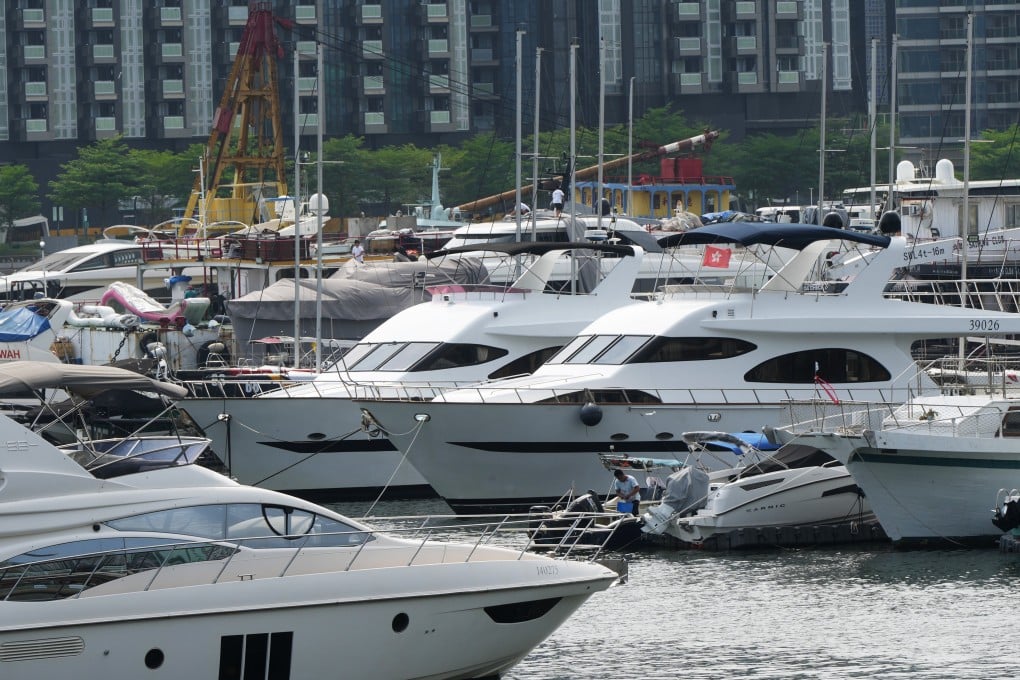 Yachts moored at Kwun Tong Typhoon Shelter. Hong Kong hopes to cultivate a yacht economy. Photo: Sam Tsang