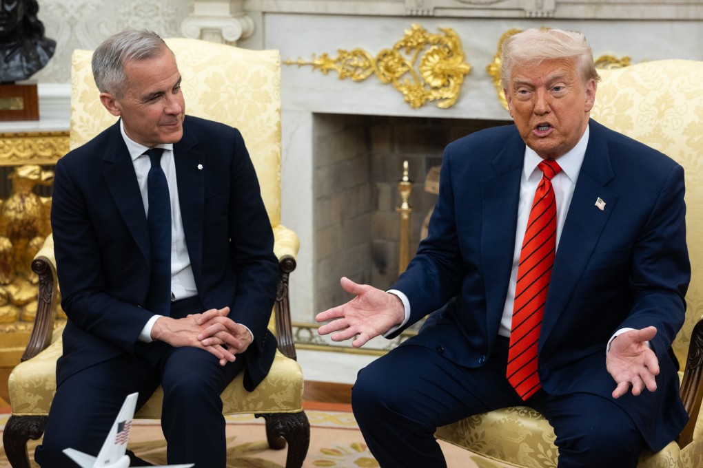 Canadian Prime Minister Mark Carney and US President Donald Trump in the Oval Office at the White House on Tuesday. Photo:  EPA-EFE