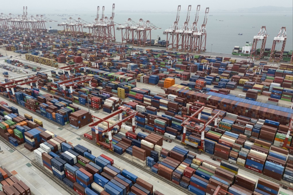 Shipping containers at the Port of Guangzhou in Guangdong province on April 17. Photo: AP