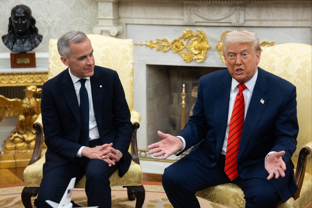 US President Donald Trump and Canadian Prime Minister Mark Carney meet in the Oval Office at the White House. Photo: EPA-EFE