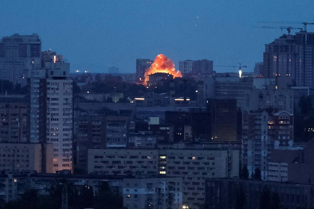 An explosion in Kyiv, Ukraine early Wednesday. Photo: Reuters