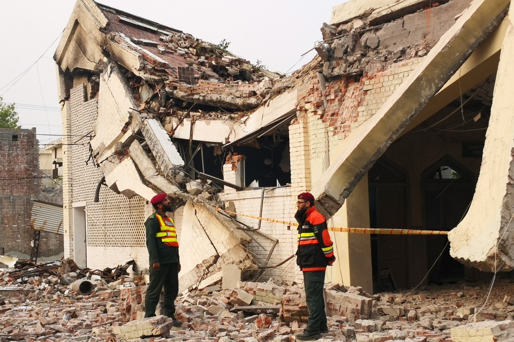 A building destroyed in an Indian missile strike in Muridke, a town near Lahore, Pakistan, on Wednesday. Photo: Xinhua