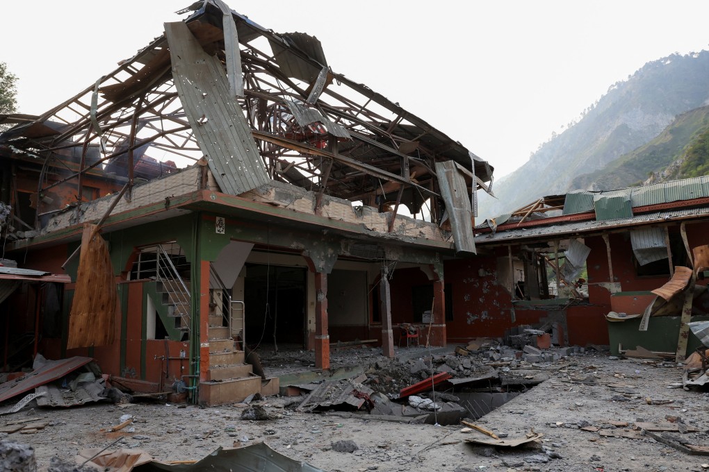 A mosque in Muzaffarabad, Pakistan-administered Kashmir, was hit by an Indian strike on May 7. Photo: Reuters