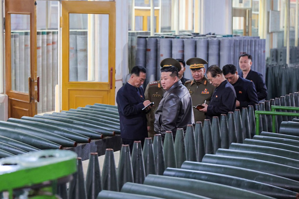 North Korean leader Kim Jong-un inspects a munitions factory on May 7. Photo: KCNA/KNS/dpa