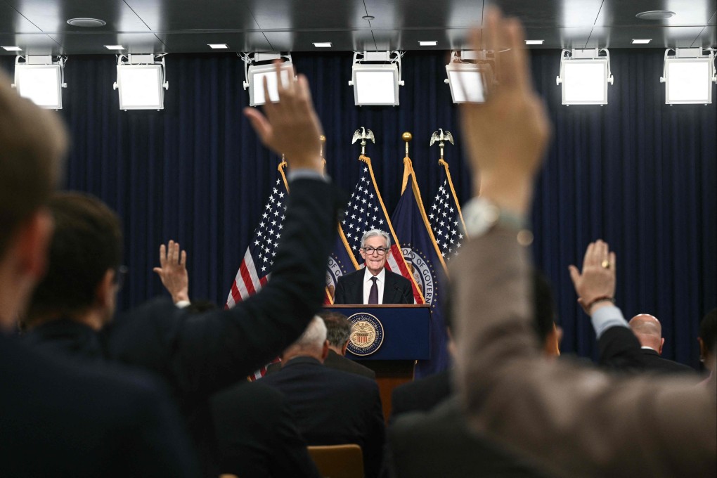 US Federal Reserve Board Chairman Jerome Powell takes questions during a news conference in Washington, DC on Wednesday. Photo: AFP