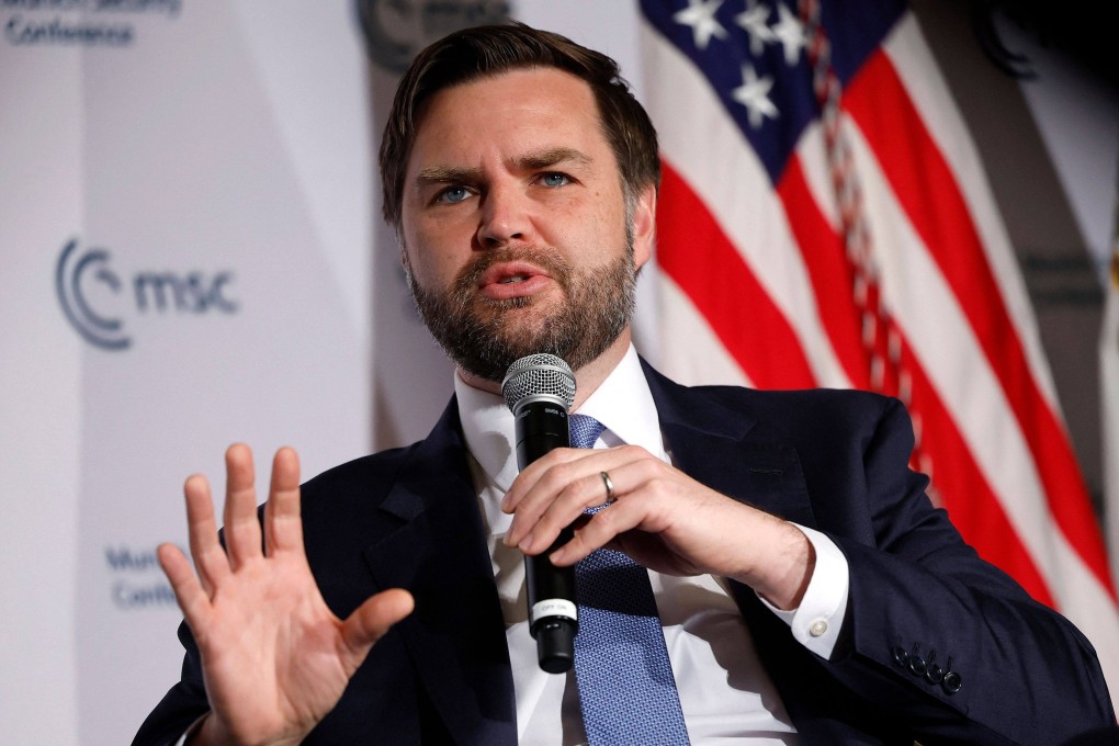 US Vice-President J.D. Vance delivers remarks at the Munich Leaders Meeting in Washington on Wednesday. Photo: AFP