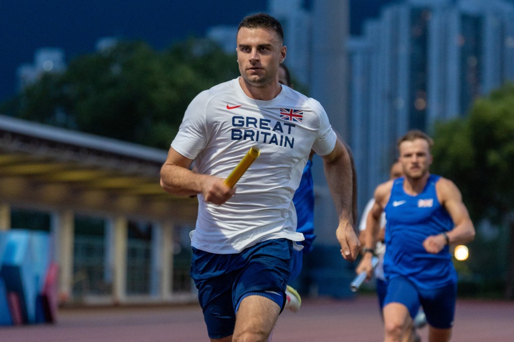 Toby Harries and his Great Britain team in training at HKSI for the World Athletics Relays in Guangzhou. Photo: British Athletics