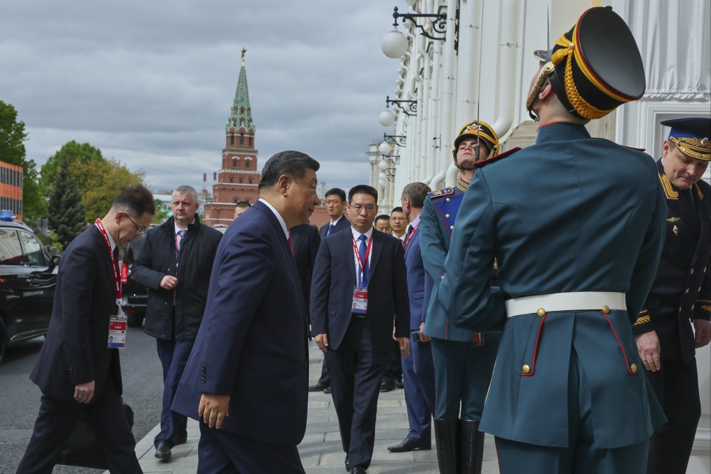 China’s President Xi Jinping arrives for his meeting with Russian President Vladimir Putin at the Kremlin on May 8. Photo: EPA-EFE