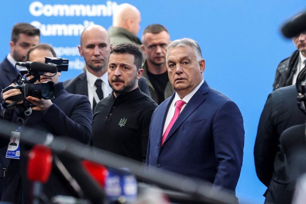 Ukraine’s President Volodymyr Zelensky and Hungarian Prime Minister Viktor Orban in Budapest in 2024. Hungary is part of the European Union and Nato, two blocs with which Kyiv is closely allied in Russia’s war in Ukraine, but relations between Kyiv and Budapest have often been fraught. Photo: Reuters