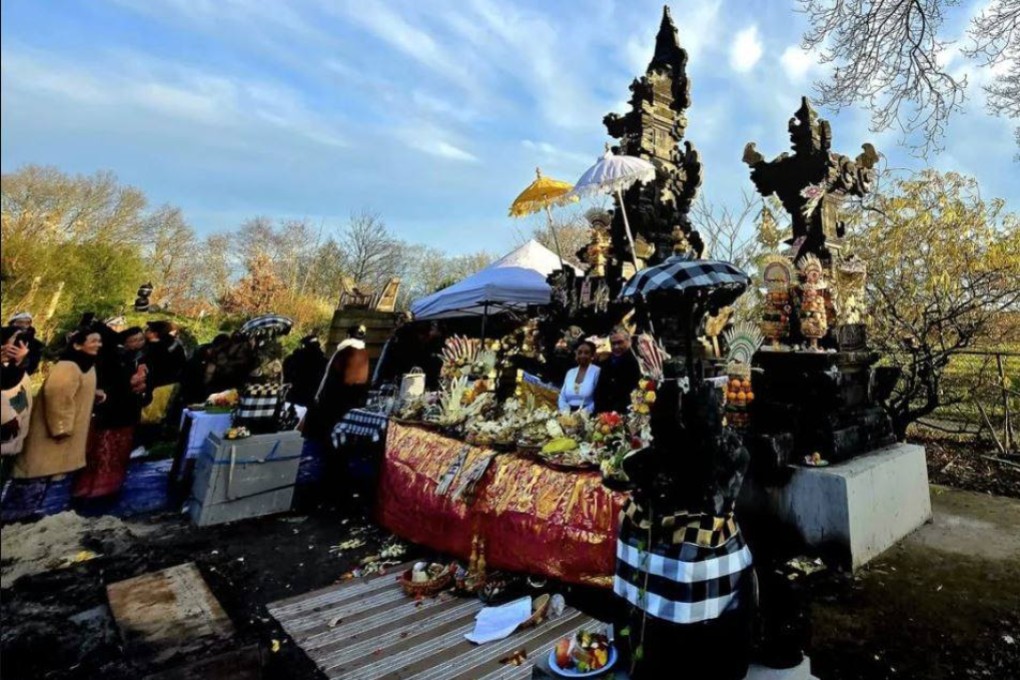 Guests attend the inauguration ceremony of the Santa Citta Bhuwana Temple in Kallenkote, Netherlands. Photo: Instagram/@tamanindonesia