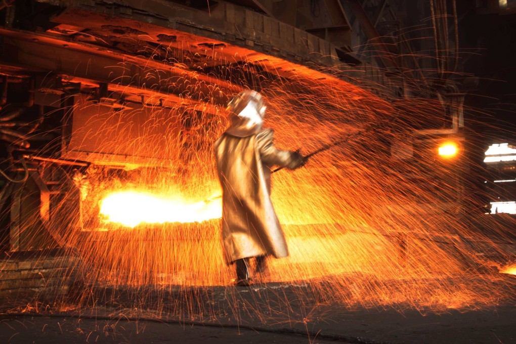 A worker processes nickel at a smelter on Indonesia’s Sulawesi island. Photo: Reuters