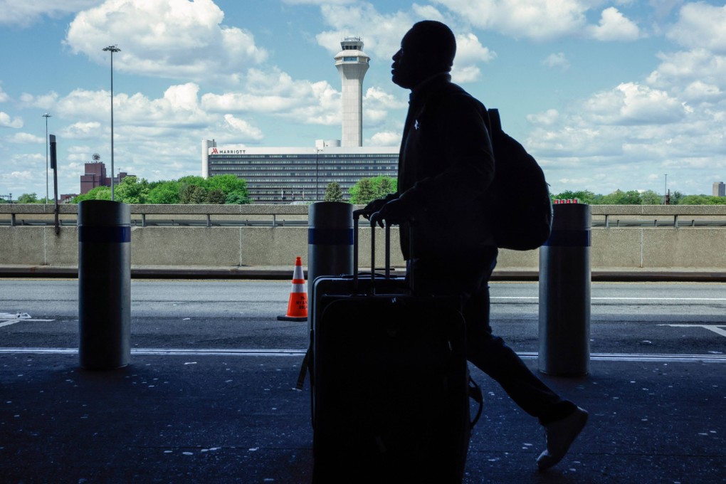 The FAA Air Traffic Control tower is seen at Newark Liberty International Airport in Newark, New Jersey, on Wednesday. Photo: AFP