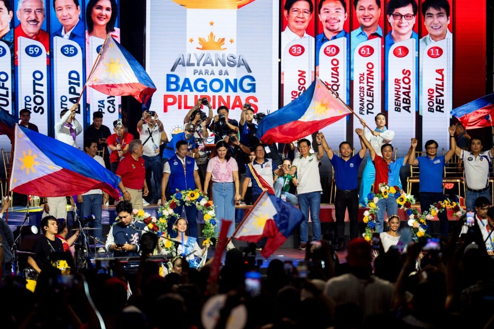 Philippine President Ferdinand Marcos Jr endorses senatorial candidates during a campaign rally ahead of the elections, in Mandaluyong City, Metro Manila, Philippines, on Friday. Photo: Reuters