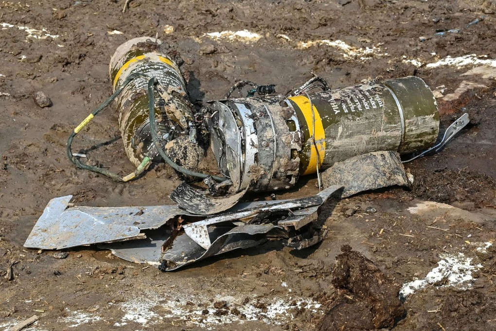 Explosives and debris of a drone are pictured after it was intercepted by India on the outskirts of Amritsar on Saturday. Photo: AFP