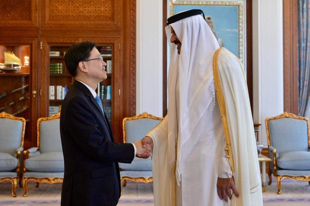 Chief Executive John Lee with Sheikh Tamim bin Hamad Al Thani, the Emir of State of Qatar. Photo: Handout
