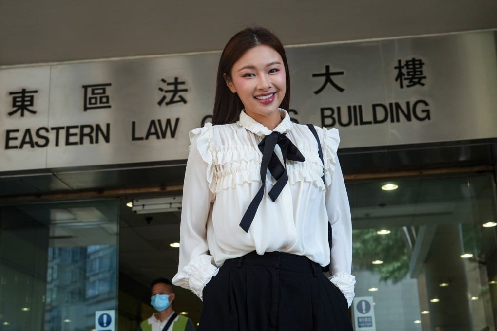 Hong Kong actress Lau Sin-wah, popularly known by her stage name Rainky Wai, leaves Eastern Court. Photo: Sun Yeung