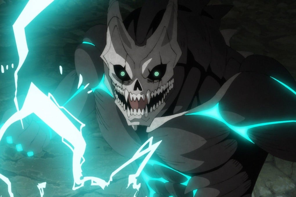 A still from Kaiju No. 8: Mission Recon (category IIA, Japanese), directed by Tomomi Kamiya and Shigeyuki Miya. Masaya Fukunishi and Asami Seto provide voices.