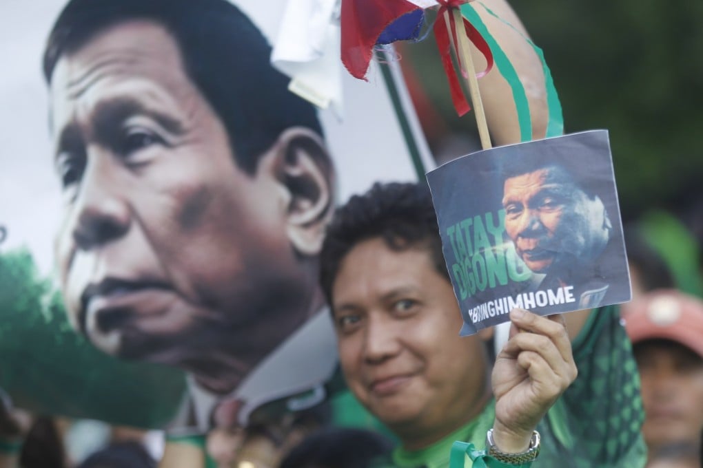 Thousands of supporters of arrested former Philippine president Rodrigo Duterte occupy the streets of Davao City on his 80th birthday on March 28. Photo: Jeoffrey Maitem
