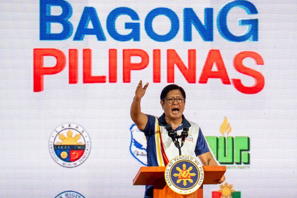 Philippine President Ferdinand Marcos Jnr during a campaign rally for the midterm elections in Metro Manila on Saturday. Photo: Reuters