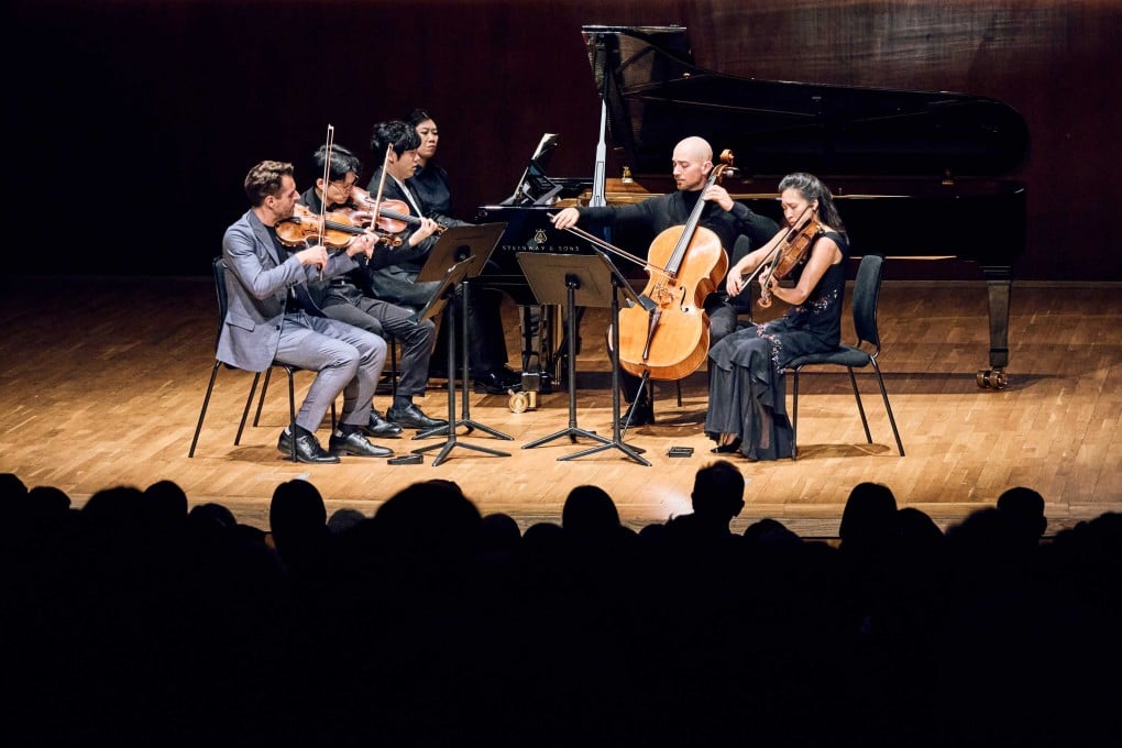 Pianist Haochen Zhang and the Dover Quartet perform at the Hong Kong City Hall Concert Hall on May 12, 2025. Photo: Kenny Cheung/Premiere Performances of Hong Kong