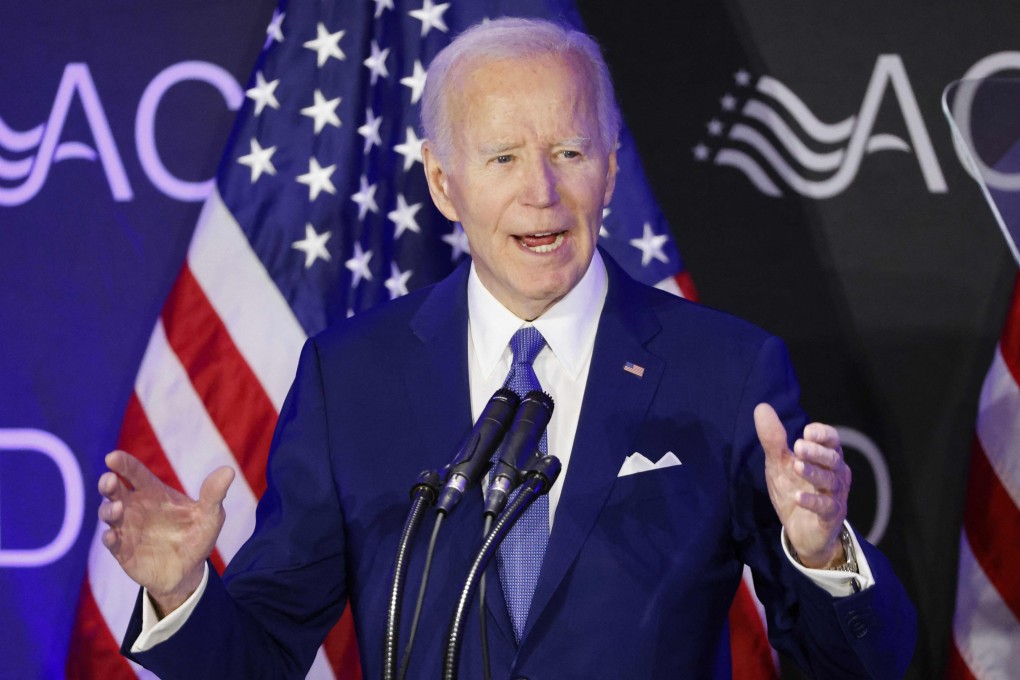 Former US president Joe Biden speaks during a conference in Chicago, Illinois, in April. Photo: AFP