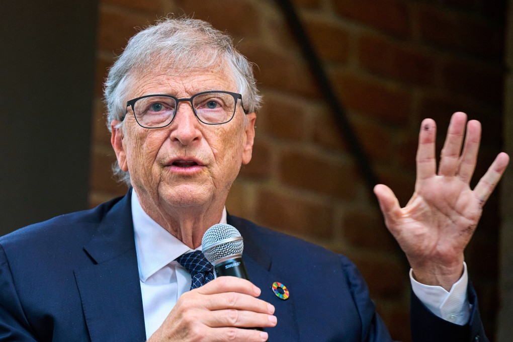 Bill Gates speaks at a Save the Children event on vaccine equity in Germany last year. Photo: AP