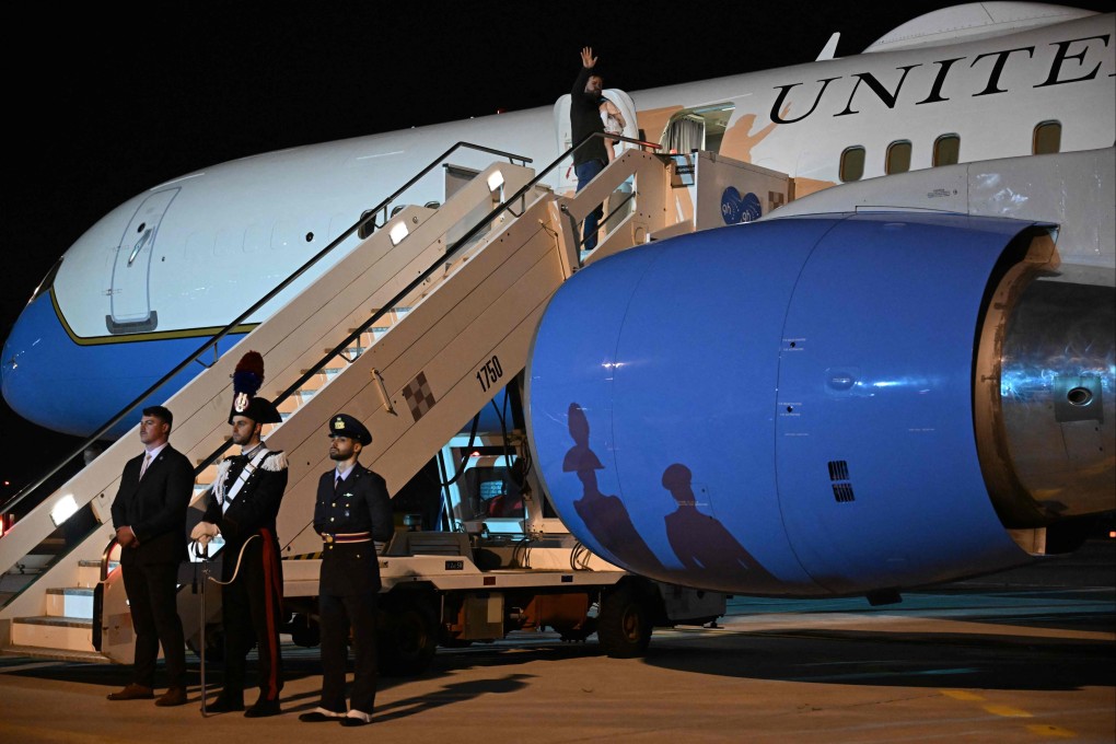 US Vice-President J.D. Vance departs Giovan Battista Pastine International Airport, in Ciampino, Italy on April 20, 2025. Photo: AFP