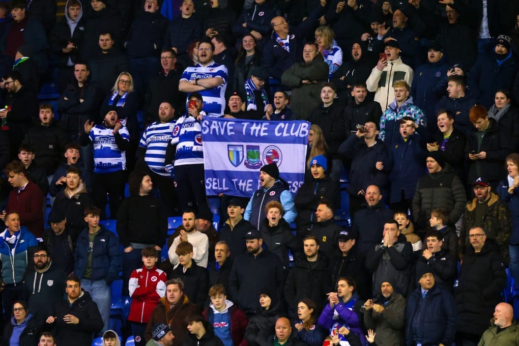 Reading fans protest against the club’s former owner Dai Yongge last year. Photo: Getty Images