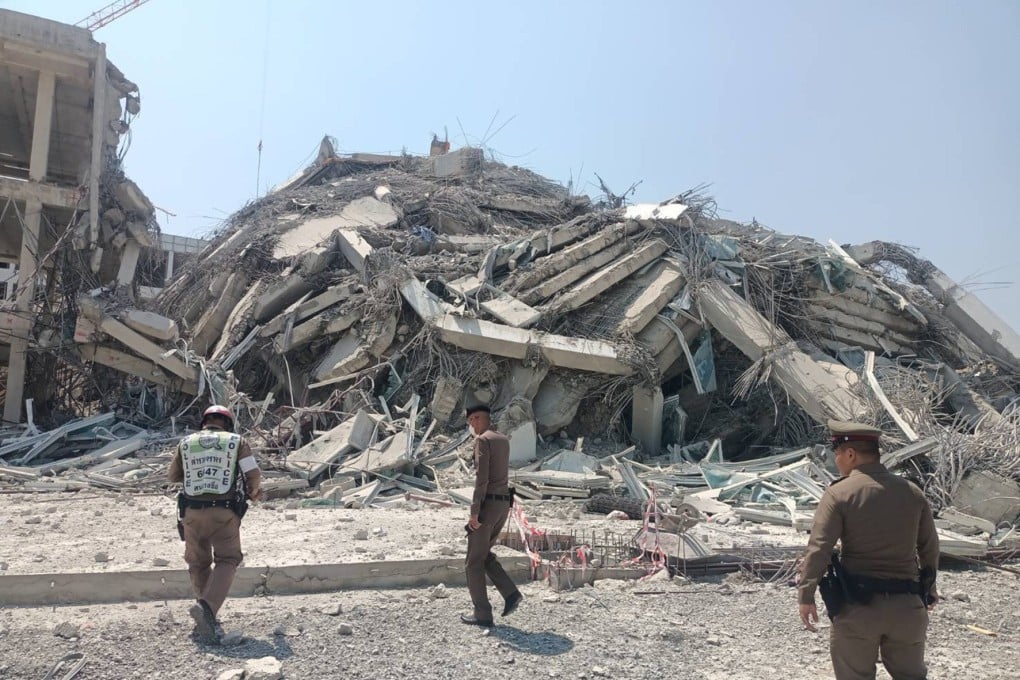 A collapsed building in Bangkok on March 28, 2025. Photo: Xinhua.