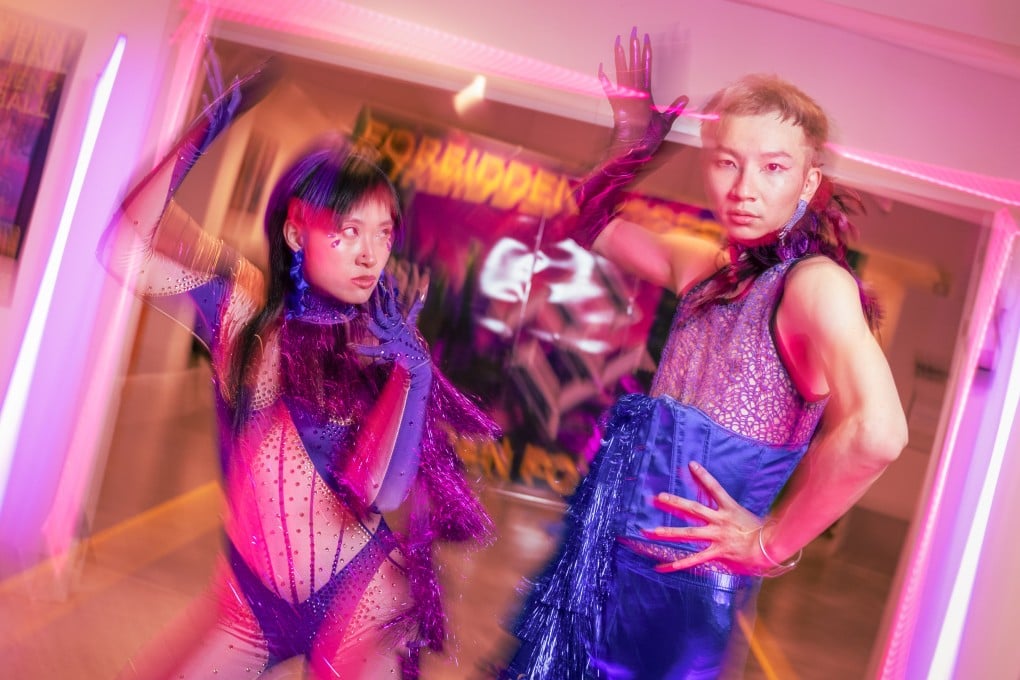 Mother Wan Sassy Savage (left) and Prince Kiki Sassy Savage of the Kiki House of Sassy Savage, at the Forbidden Forest Ball in Kennedy Town last month. Photo: Eugene Chan