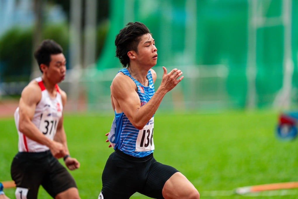 Alton Kwok (right) is the Hong Kong under-20 record-holder in the 100 metres. Photo: HKAAA
