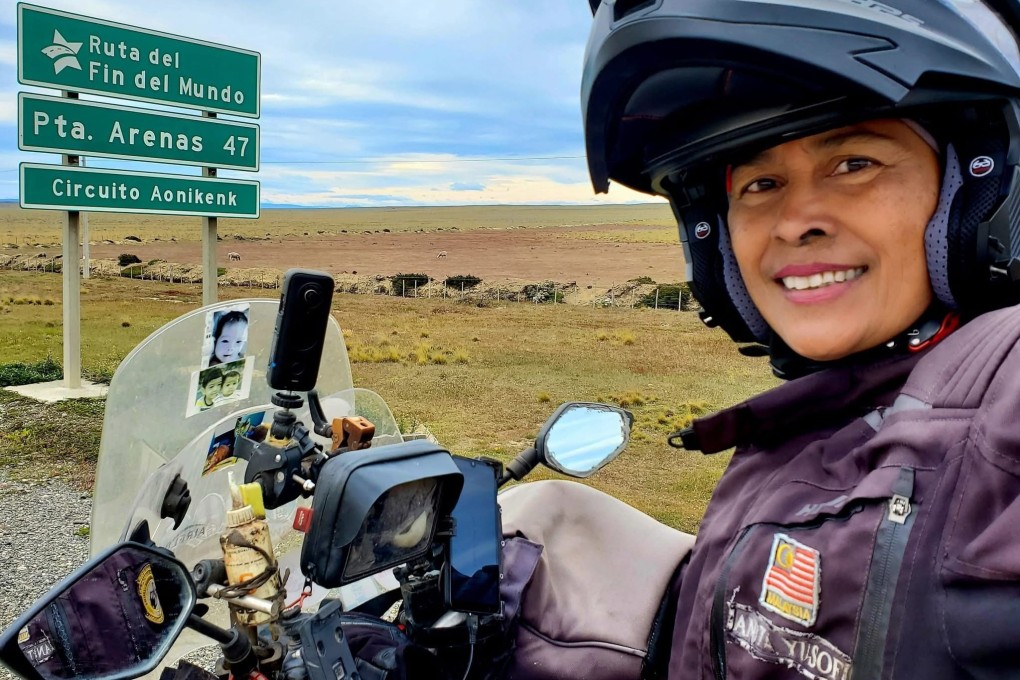 Anita Yusof in Chile during her first solo ride around the world. Photo: Anita Yusof