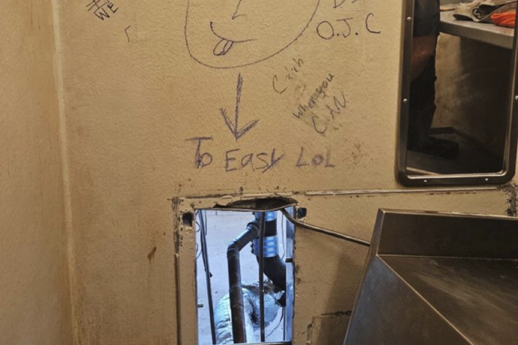 The opening inside a cell at the Orleans Justice Centre Photo: AP