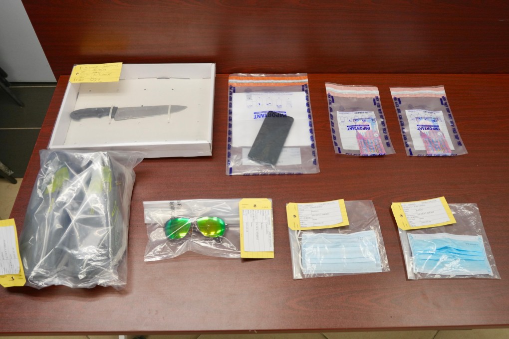 Police display evidence collected as part of the investigation. Photo: Handout