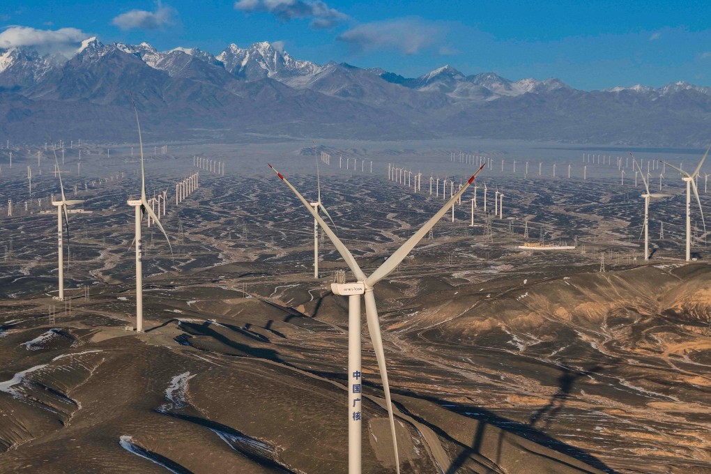 Wind turbines stretch into the distance in Dabancheng, China’s “wind valley”, in Xinjiang on January 17. Photo: Xinhua