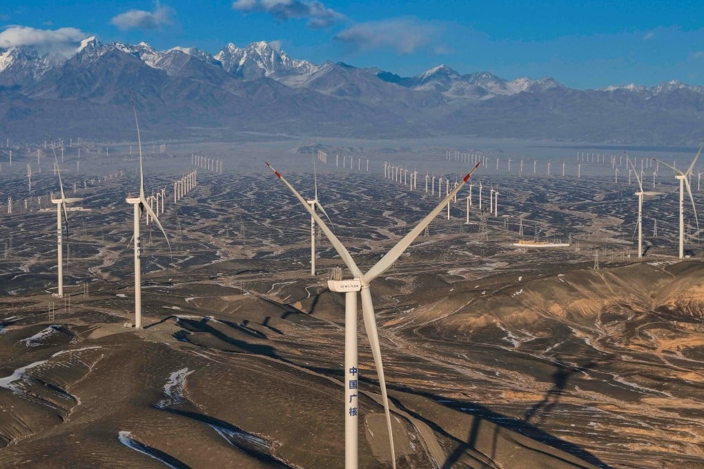 Wind turbines stretch into the distance in Dabancheng, China’s “wind valley”, in Xinjiang on January 17. Photo: Xinhua