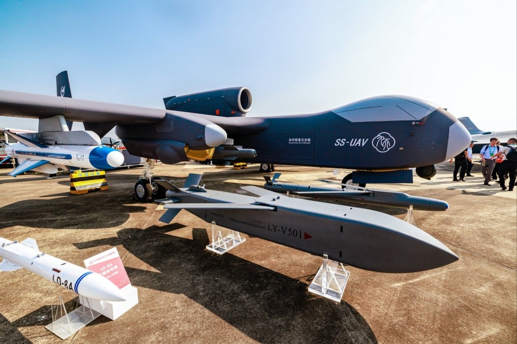 If deployed, the Jiu Tian will contribute to the PLA’s swarming capabilities – in which a large group of networked drones are released to work together. Photo: EPA-EFE
