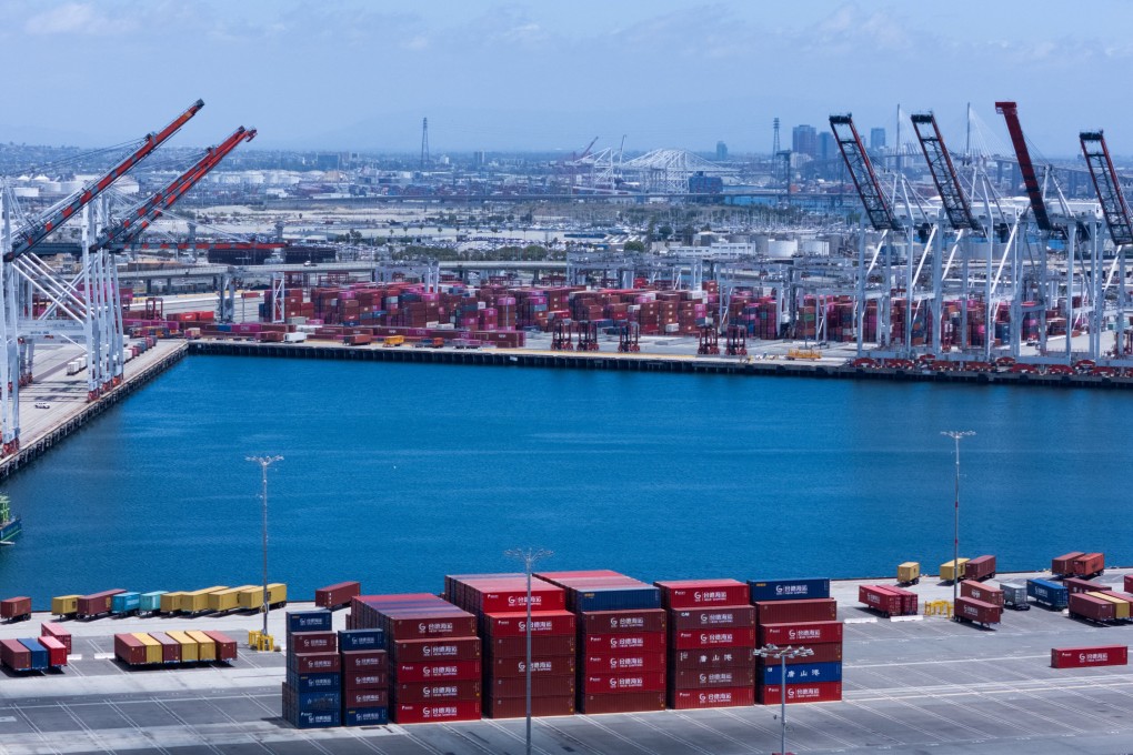 Cranes at the Port of Los Angeles empty of cargo ships on May 13. Photo: Reuters