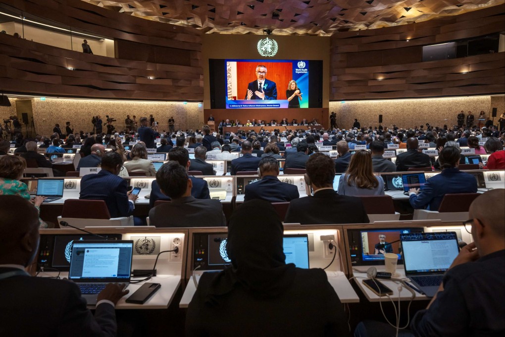 World Health Organization Director General Tedros Adhanom Ghebreyesus speaks to delegates in Geneva. Photo: AFP