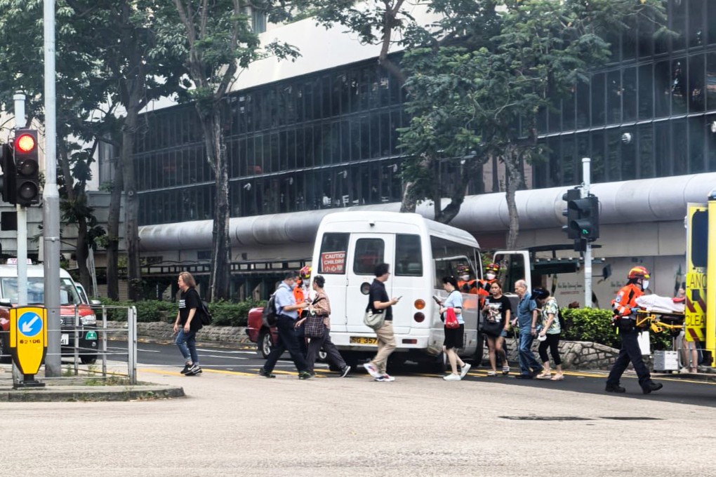 Four people were injured after a school bus crashed into a taxi on Wednesday. Photo: Handout