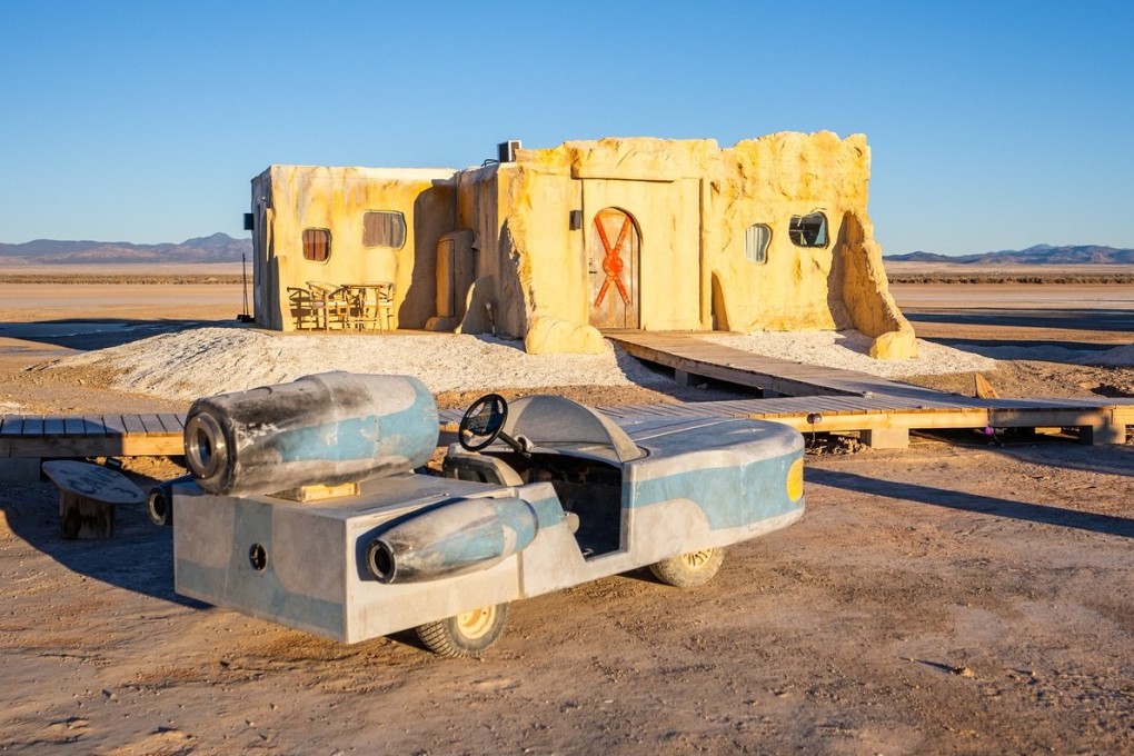 A cave dwelling at OutpostX, in the US state of Utah, with a custom-built “sand cruiser” parked outside. An anti-luxury “filmset hotel with a story”, it draws Star Wars fans from far and wide. Photo: Instagram/outpost.x