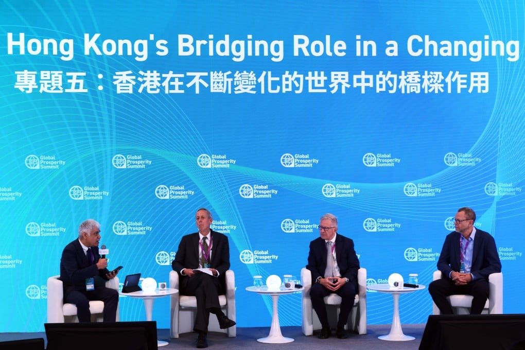 Experts considered Hong Kong’s role in the world during a panel discussion at the Global Prosperity Summit, held at The Fullerton Ocean Park. Photo: Dickson Lee