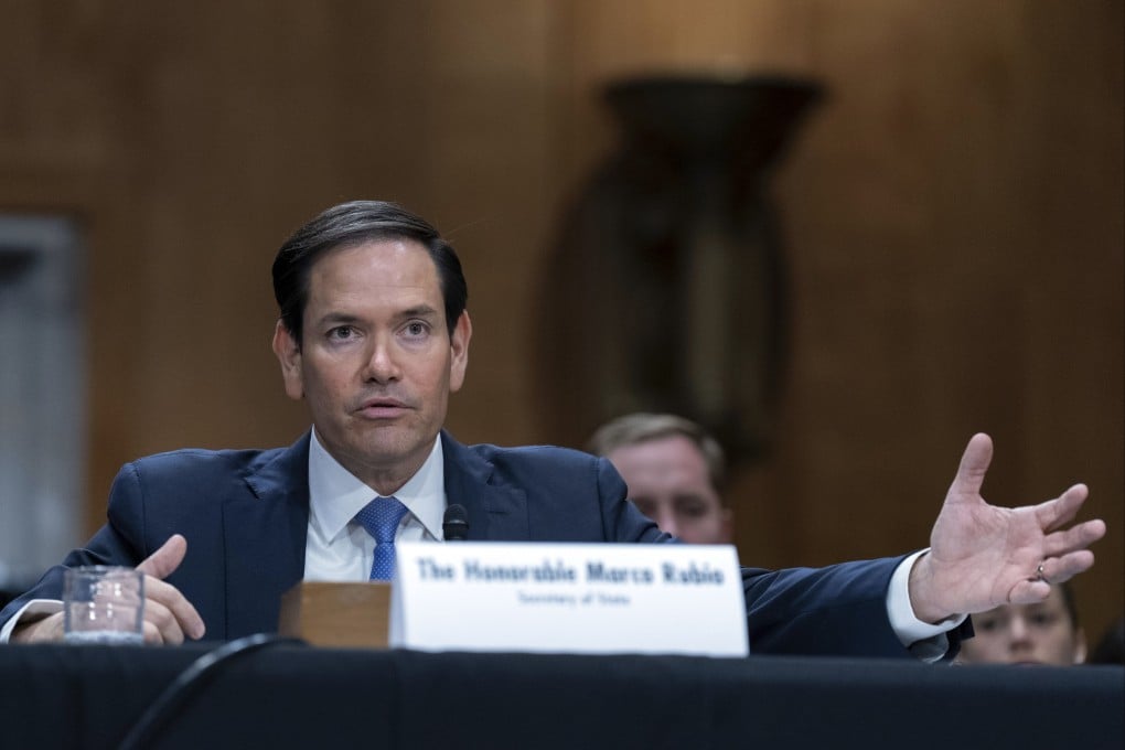 US Secretary of State Marco Rubio testifying before the Senate Committee on Foreign Relations on Capitol Hill in Washington on Tuesday. Photo: AP