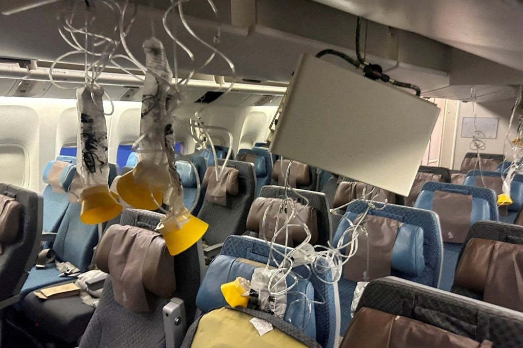The interior of Singapore Airlines flight 321 after an emergency landing at Bangkok’s Suvarnabhumi International Airport on May 21, last year. Photo: Reuters