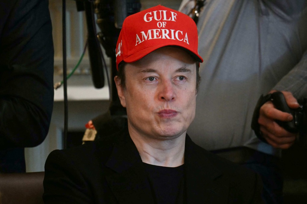Elon Musk looks on during a cabinet meeting at the White House in April. Photo: AFP