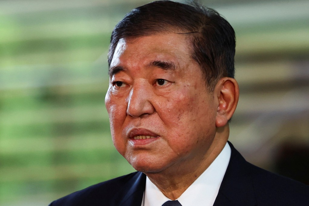 Japan’s Prime Minister Shigeru Ishiba speaks to media after meeting new Agriculture, Forestry and Fisheries Minister Shinjiro Koizumi in Tokyo on Wednesday. Photo: Reuters