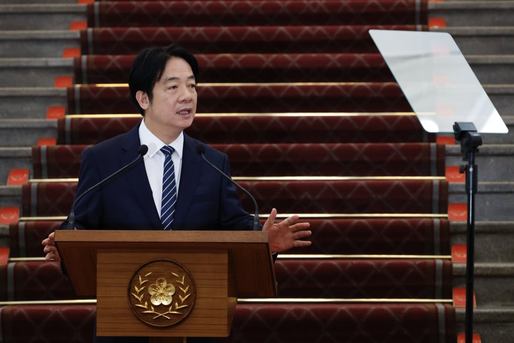 Taiwanese leader William Lai Ching-te delivers a speech in Taipei on May 20, the first anniversary of his inauguration. Photo: EPA-EFE
